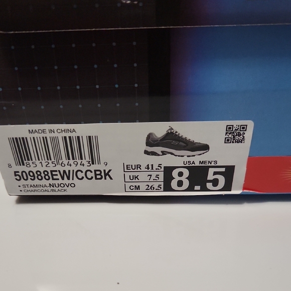 Skechers Sport Black and White Wide Fit Sneakers - Picture 6 of 6
